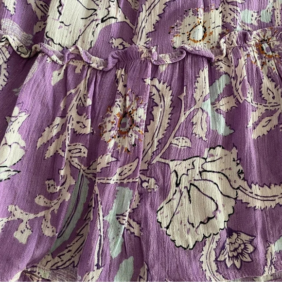 NWT House of Harlow 1960 Mini Dress Purple Floral Ruffle Tassels - Picture 6 of 10